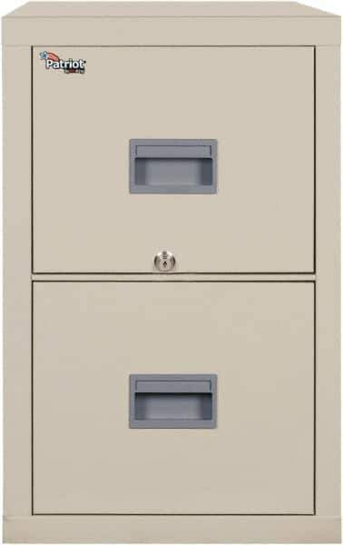 FireKing - 17-3/4" Wide x 27-3/4" High x 25" Deep, 2 Drawer Vertical File - Steel, Parchment - Best Tool & Supply