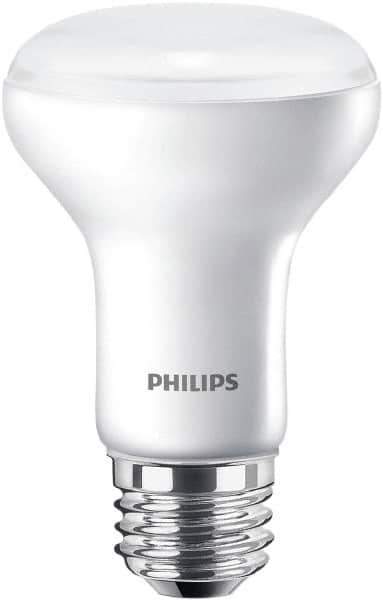 Philips - 6 Watt LED Flood/Spot Medium Screw Lamp - 2,700°K Color Temp, 450 Lumens, 120 Volts, Dimmable, Shatter Resistant, R20, 25,000 hr Avg Life - Best Tool & Supply