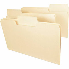 SMEAD - 14-5/8 x 9-1/2", Legal, Manila, File Folders with Top Tab - 14 Point Stock, Assorted Tab Cut Location - Best Tool & Supply