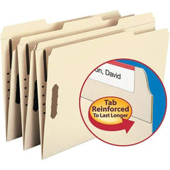 SMEAD - 14-5/8 x 9-1/2", Legal, Manila, File Folders with Top Tab - 11 Point Stock, Assorted Tab Cut Location - Best Tool & Supply