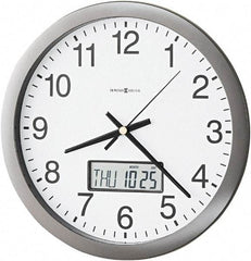 Howard Miller - 12 Inch Diameter, White Face, Dial Wall Clock - Analog Display, Gray Case, Runs on AA Battery - Best Tool & Supply