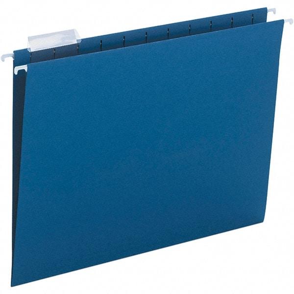 SMEAD - 12-1/4 x 9-1/2", Letter Size, Navy, Hanging File Folder - 11 Point Stock, 1/5 Tab Cut Location - Best Tool & Supply