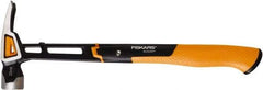 Fiskars - 22 oz Head, Straight Framing Hammer - 16" OAL, Forged Steel Head, 1-5/16" Face Diam, Milled Face - Best Tool & Supply