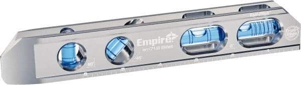 Empire Level - Magnetic 8" Long 4 Vial I-Beam Level - Metal, Silver, 2 Level & 1 Plumb & 1 45° Vials - Best Tool & Supply