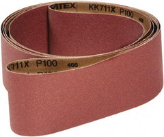 VSM - 3" Wide x 132" OAL, 120 Grit, Aluminum Oxide Abrasive Belt - Aluminum Oxide, Medium, Coated, X Weighted Cloth Backing, Wet/Dry, Series KK711X - Best Tool & Supply