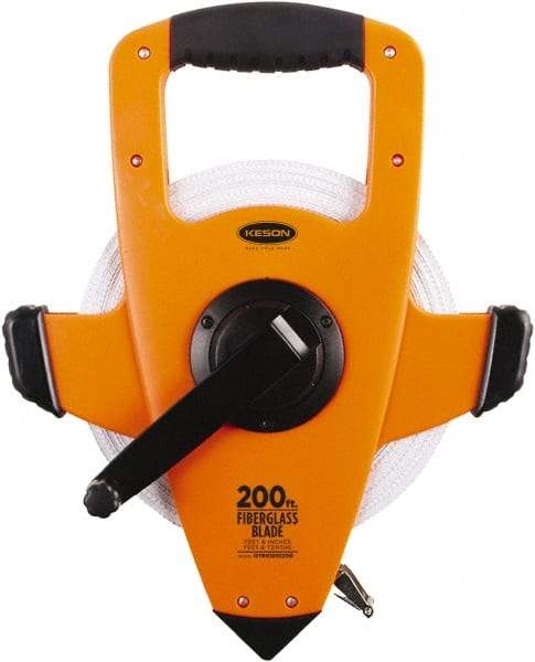 Keson - 200' x 1/2" Tape Measure - 1/8, 1/10 & 1/100" Graduation - Best Tool & Supply