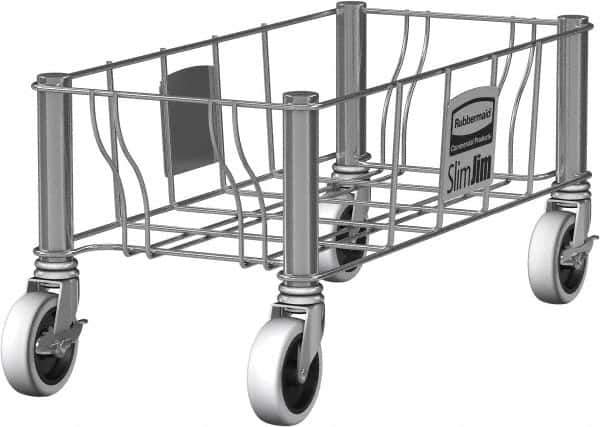 Rubbermaid - Rectangle Stainless Steel Trash Can Dolly - Compatible with 16 & 23 Gal Containers, Compatible with Vented Slim Jim - Best Tool & Supply