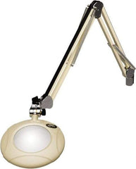 O.C. White - 43 Inch, Spring Suspension, Clamp on, LED, White, Magnifying Task Light - 8 Watt, 7.5 and 15 Volt, 2x Magnification, 5 Inch Long - Best Tool & Supply