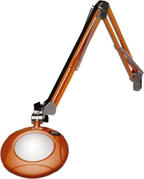 O.C. White - 43 Inch, Spring Suspension, Clamp on, LED, Brilliant Orange, Magnifying Task Light - 8 Watt, 7.5 and 15 Volt, 2x Magnification, 5 Inch Long - Best Tool & Supply