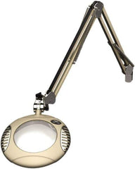 O.C. White - 43 Inch, Spring Suspension, Clamp on, LED, White, Magnifying Task Light - 8 Watt, 7.5 and 15 Volt, 2x Magnification, 6 Inch Long - Best Tool & Supply