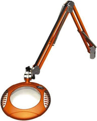 O.C. White - 43 Inch, Spring Suspension, Clamp on, LED, Brilliant Orange, Magnifying Task Light - 8 Watt, 7.5 and 15 Volt, 2x Magnification, 6 Inch Long - Best Tool & Supply