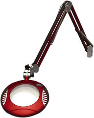 O.C. White - 43 Inch, Spring Suspension, Clamp on, LED, Blaze Red, Magnifying Task Light - 8 Watt, 7.5 and 15 Volt, 2x Magnification, 6 Inch Long - Best Tool & Supply