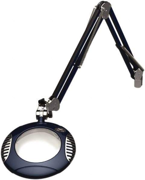 O.C. White - 43 Inch, Spring Suspension, Clamp on, LED, Spectre Blue, Magnifying Task Light - 8 Watt, 7.5 and 15 Volt, 2x Magnification, 6 Inch Long - Best Tool & Supply