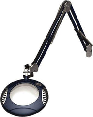 O.C. White - 43 Inch, Spring Suspension, Clamp on, LED, Spectre Blue, Magnifying Task Light - 8 Watt, 7.5 and 15 Volt, 2x Magnification, 6 Inch Long - Best Tool & Supply