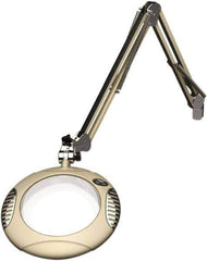 O.C. White - 43 Inch, Spring Suspension, Clamp on, LED, Shadow White, Magnifying Task Light - 8 Watt, 7.5 and 15 Volt, 2x Magnification, 5-1/4 Inch Wide, 7-1/2 Inch Long - Best Tool & Supply