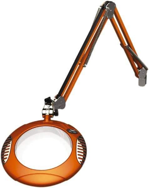 O.C. White - 43 Inch, Spring Suspension, Clamp on, LED, Brilliant Orange, Magnifying Task Light - 8 Watt, 7.5 and 15 Volt, 2x Magnification, 5-1/4 Inch Wide, 7-1/2 Inch Long - Best Tool & Supply