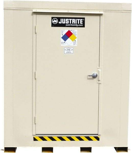 Justrite - 6 Drum, 105 Gal Sump Capacity, Locker - 7.91' Long x 5-1/2' Wide x 8.08' High, Galvanized Steel - Best Tool & Supply