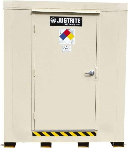 Justrite - 4 Drum, 71 Gal Sump Capacity, Locker - 6' Long x 5-1/2' Wide x 6.25' High, Galvanized Steel - Best Tool & Supply