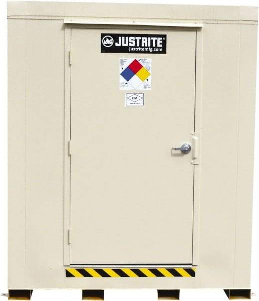 Justrite - 2 Drum, 75 Gal Sump Capacity, Locker - 6' Long x 3-1/2' Wide x 6.25' High, Galvanized Steel - Best Tool & Supply