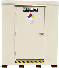 Justrite - 12 Drum, 221 Gal Sump Capacity, Locker - 7.33' Long x 10' Wide x 8.08' High, Galvanized Steel - Best Tool & Supply