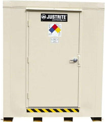 Justrite - 9 Drum, 168 Gal Sump Capacity, Locker - 8' Long x 7-1/2' Wide x 8.08' High, Galvanized Steel - Best Tool & Supply