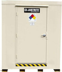 Justrite - 12 Drum, 205 Gal Sump Capacity, Locker - 7.33' Long x 10' Wide x 8' High, Galvanized Steel - Best Tool & Supply