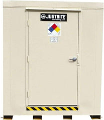 Justrite - 12 Drum, 205 Gal Sump Capacity, Locker - 7.33' Long x 10' Wide x 8' High, Galvanized Steel - Best Tool & Supply