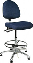 Bevco - 19 to 26-1/2" High Adjustable Height Swivel Stool - 27" Wide x 27" Deep, 100% Olefin Seat, Navy - Best Tool & Supply