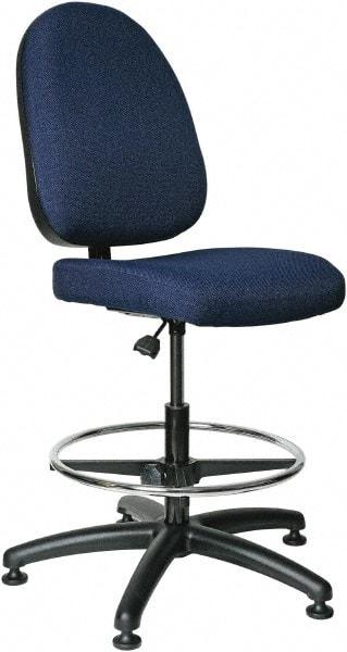 Bevco - 20 to 27-1/2" High Adjustable Height Swivel Stool - 27" Wide x 27" Deep, 100% Olefin Seat, Navy - Best Tool & Supply