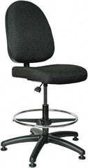 Bevco - 20 to 27-1/2" High Adjustable Height Swivel Stool - 27" Wide x 27" Deep, 100% Olefin Seat, Black - Best Tool & Supply