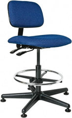 Bevco - 19-1/2 to 27" High Adjustable Height Swivel Stool - 27" Wide x 27" Deep, 100% Olefin Seat, Royal Blue - Best Tool & Supply