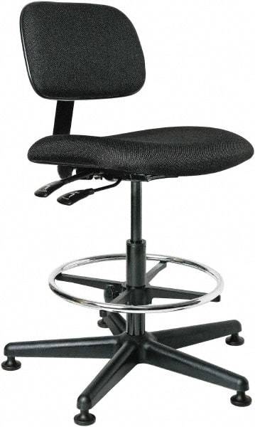 Bevco - 19-1/2 to 27" High Adjustable Height Swivel Stool - 27" Wide x 27" Deep, 100% Olefin Seat, Black - Best Tool & Supply