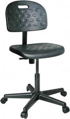 Bevco - 16 to 21" High Adjustable Height Swivel Stool - 25" Wide x 25" Deep, Polyurethane Seat, Black - Best Tool & Supply