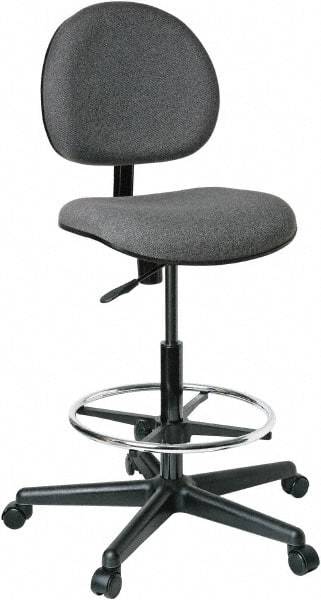 Bevco - 21 to 31" High Adjustable Height Swivel Stool - 27" Wide x 27" Deep, 100% Olefin Seat, Gray - Best Tool & Supply