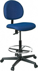 Bevco - 21 to 31" High Adjustable Height Swivel Stool - 27" Wide x 27" Deep, 100% Olefin Seat, Blue - Best Tool & Supply