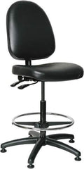 Bevco - 24 to 34" High Adjustable Height Swivel Stool - 27" Wide x 27" Deep, Vinyl Seat, Black - Best Tool & Supply