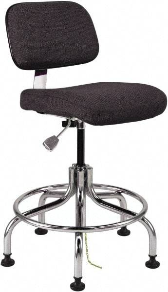 Bevco - 20 to 25" High Adjustable Height Swivel Stool - 27" Wide x 22" Deep, Conductive Cloth Seat, Ebony - Best Tool & Supply