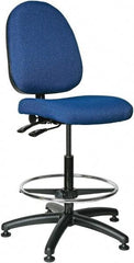 Bevco - 24 to 34" High Adjustable Height Swivel Stool - 27" Wide x 27" Deep, 100% Olefin Seat, Royal Blue - Best Tool & Supply