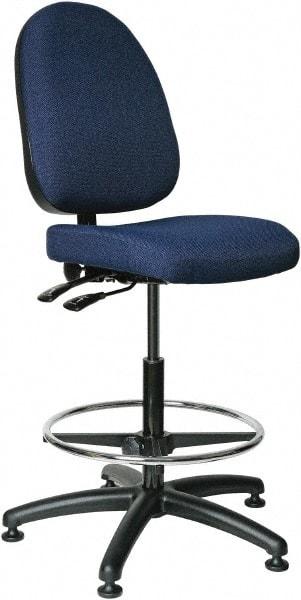 Bevco - 24 to 34" High Adjustable Height Swivel Stool - 27" Wide x 27" Deep, 100% Olefin Seat, Navy - Best Tool & Supply