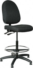 Bevco - 24 to 34" High Adjustable Height Swivel Stool - 27" Wide x 27" Deep, 100% Olefin Seat, Black - Best Tool & Supply