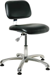 Bevco - 17 to 22" High Adjustable Height Swivel Stool - 25" Wide x 25" Deep, Vinyl Seat, Black - Best Tool & Supply