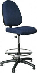 Bevco - 24 to 34" High Adjustable Height Swivel Stool - 27" Wide x 27" Deep, 100% Olefin Seat, Navy - Best Tool & Supply