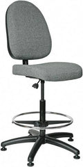 Bevco - 24 to 34" High Adjustable Height Swivel Stool - 27" Wide x 27" Deep, 100% Olefin Seat, Gray - Best Tool & Supply