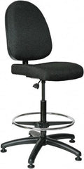 Bevco - 24 to 34" High Adjustable Height Swivel Stool - 27" Wide x 27" Deep, 100% Olefin Seat, Black - Best Tool & Supply