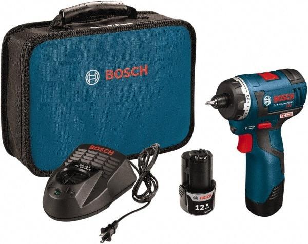 Bosch - 12 Volt 3/8" Chuck Pistol Grip Handle Cordless Drill - 0-400 & 0-1400 RPM, Reversible, 2 Lithium-Ion Batteries Included - Best Tool & Supply