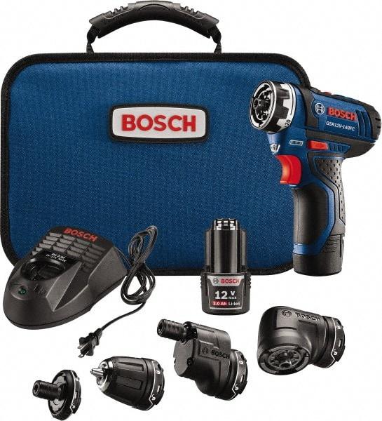 Bosch - 12 Volt 1/4" Chuck Pistol Grip Handle Cordless Drill - 0-400 & 0-1300 RPM, Reversible, 2 Lithium-Ion Batteries Included - Best Tool & Supply