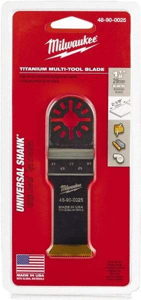 Milwaukee Tool - Rotary Multi-Material Blade - 1-1/8" Cutting Diam, TiAlN Finish, Use with Milwaukee Multi-Tool - Best Tool & Supply