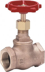 Milwaukee Valve - 1" Pipe, Threaded (NPT) Ends, Bronze Integral Globe Valve - Bronze Disc, Threaded Bonnet, 200 psi WOG, 125 psi WSP, Class 125 - Best Tool & Supply