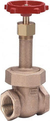 Milwaukee Valve - 1/4" Pipe, Class 150, Threaded (NPT) Bronze Solid Wedge Gate Valve - 300 WOG, 150 WSP, Union Bonnet, For Use with Water, Oil & Gas - Best Tool & Supply