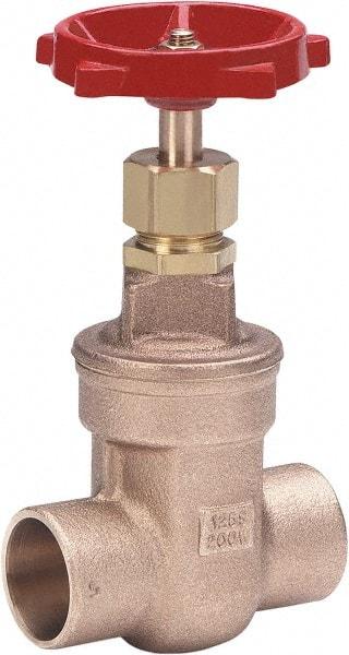 Milwaukee Valve - 1/2" Pipe, Class 125, Threaded (NPT) Bronze Solid Wedge Stem Gate Valve - 200 WOG, 125 WSP, Threaded Bonnet, For Use with Water, Oil & Gas - Best Tool & Supply